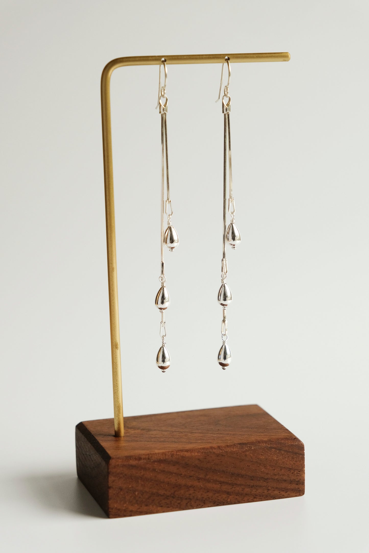 Earrings, Silver Long Dangle Statement Earrings