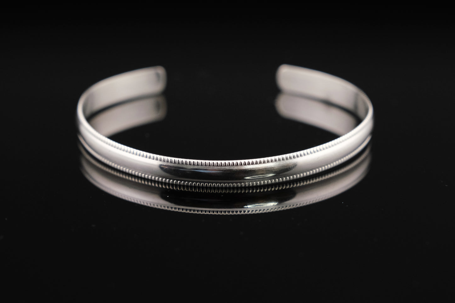 Bracelet, Sterling Silver Milgrain Detail Cuff