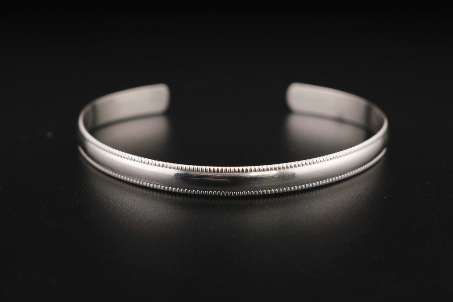 Bracelet, Sterling Silver Milgrain Detail Cuff