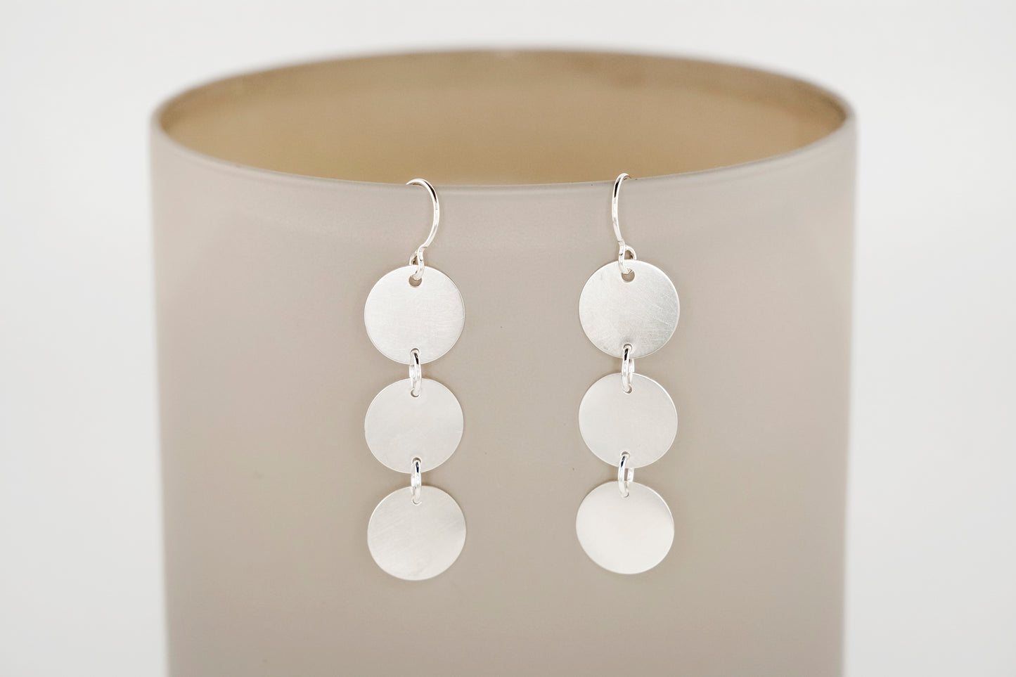 Earrings, Silver Disco Dangle Earrings