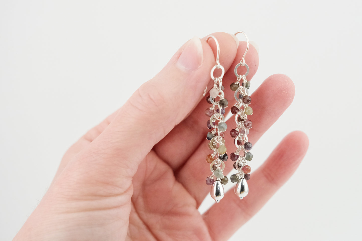 Earrings, Spinel Gemstone Waterfall Dangle Earrings