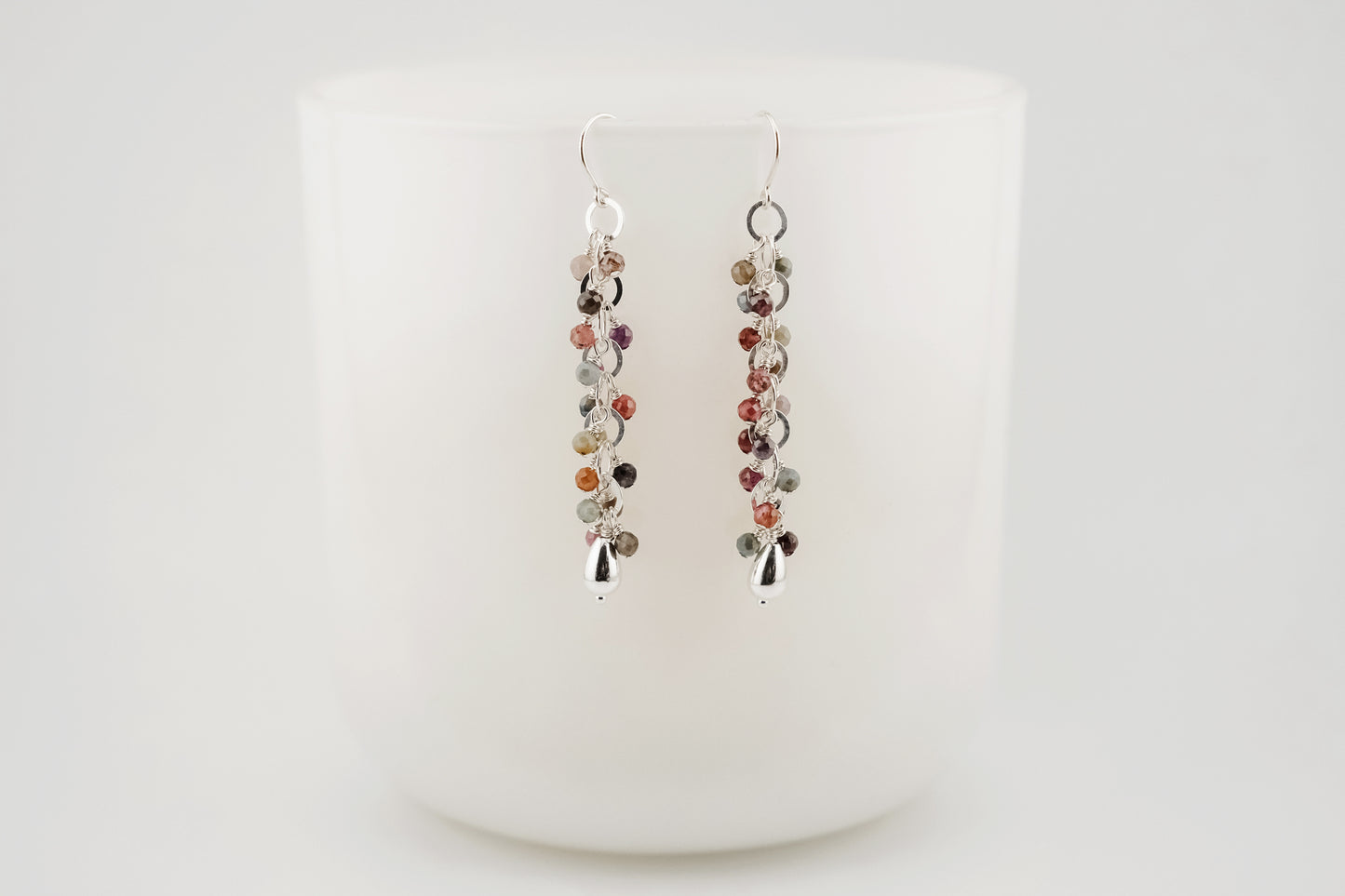 Earrings, Spinel Gemstone Waterfall Dangle Earrings
