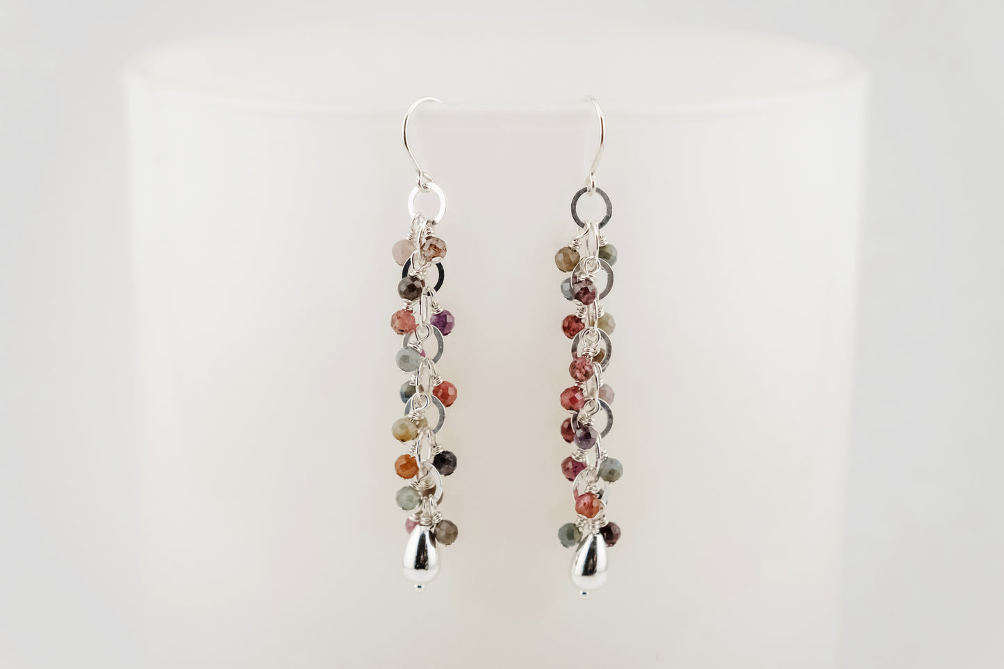 Earrings, Spinel Gemstone Waterfall Dangle Earrings