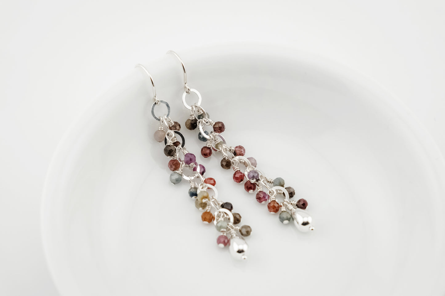 Earrings, Spinel Gemstone Waterfall Dangle Earrings
