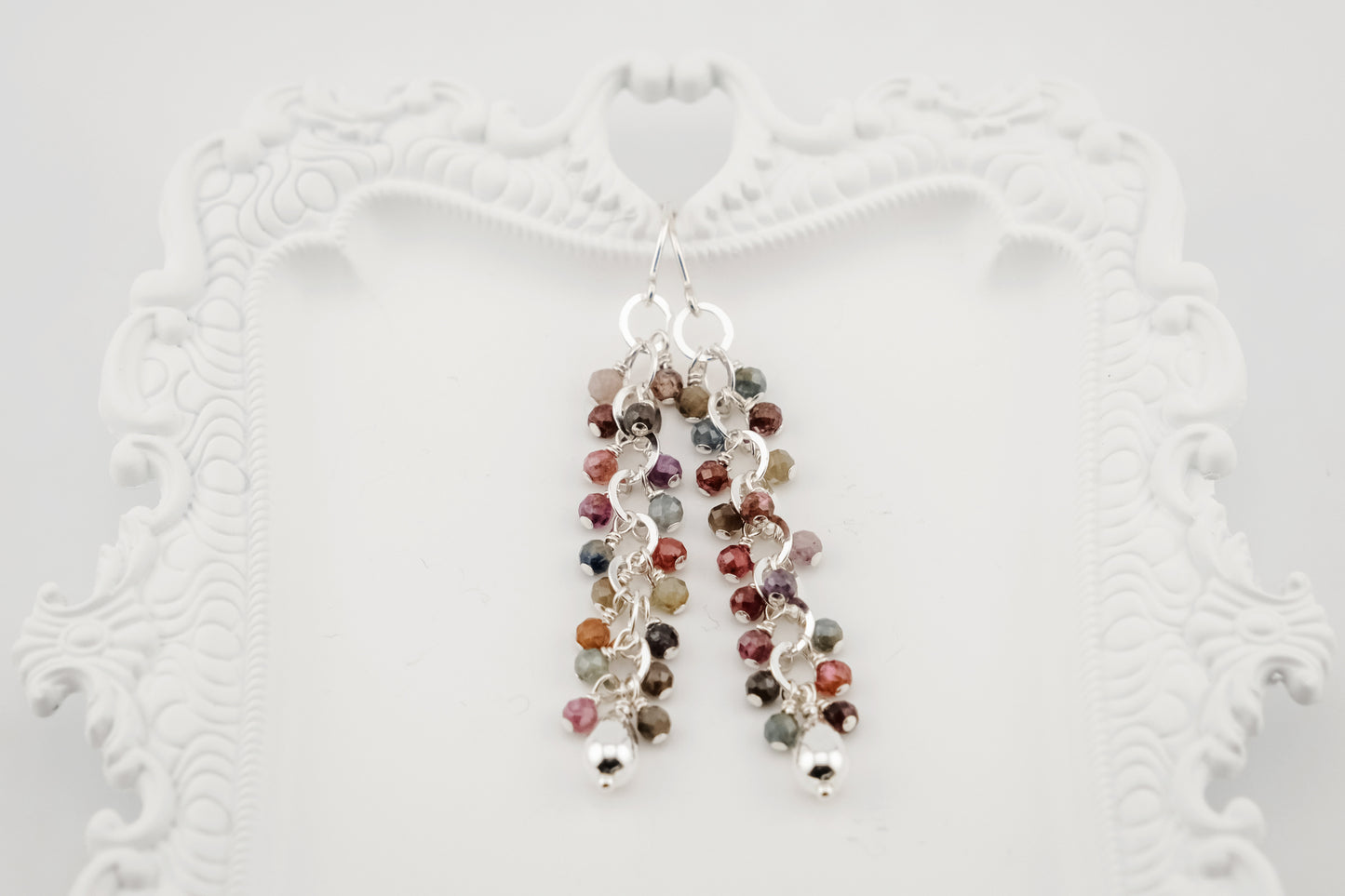 Earrings, Spinel Gemstone Waterfall Dangle Earrings