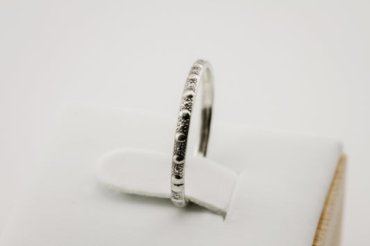 Ring, Dot Oxidized Sterling Silver Stacking Ring