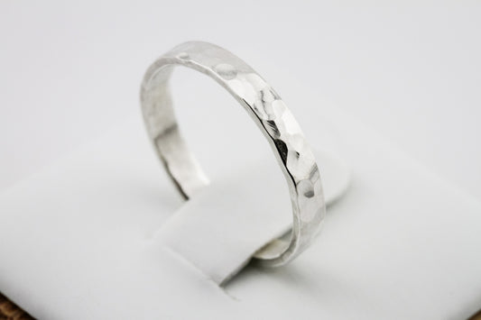 Ring, Silver Hammer Texture Sterling Silver Stacking Ring