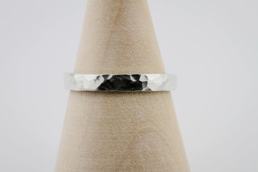 Ring, Silver Hammer Texture Sterling Silver Stacking Ring