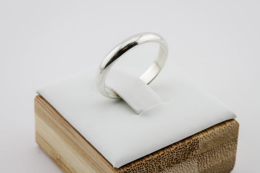 Ring, Chunky Half Round Sterling Silver Stacking Ring