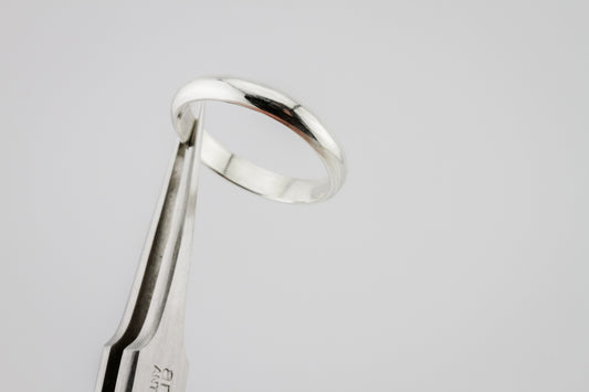 Ring, Chunky Half Round Sterling Silver Stacking Ring