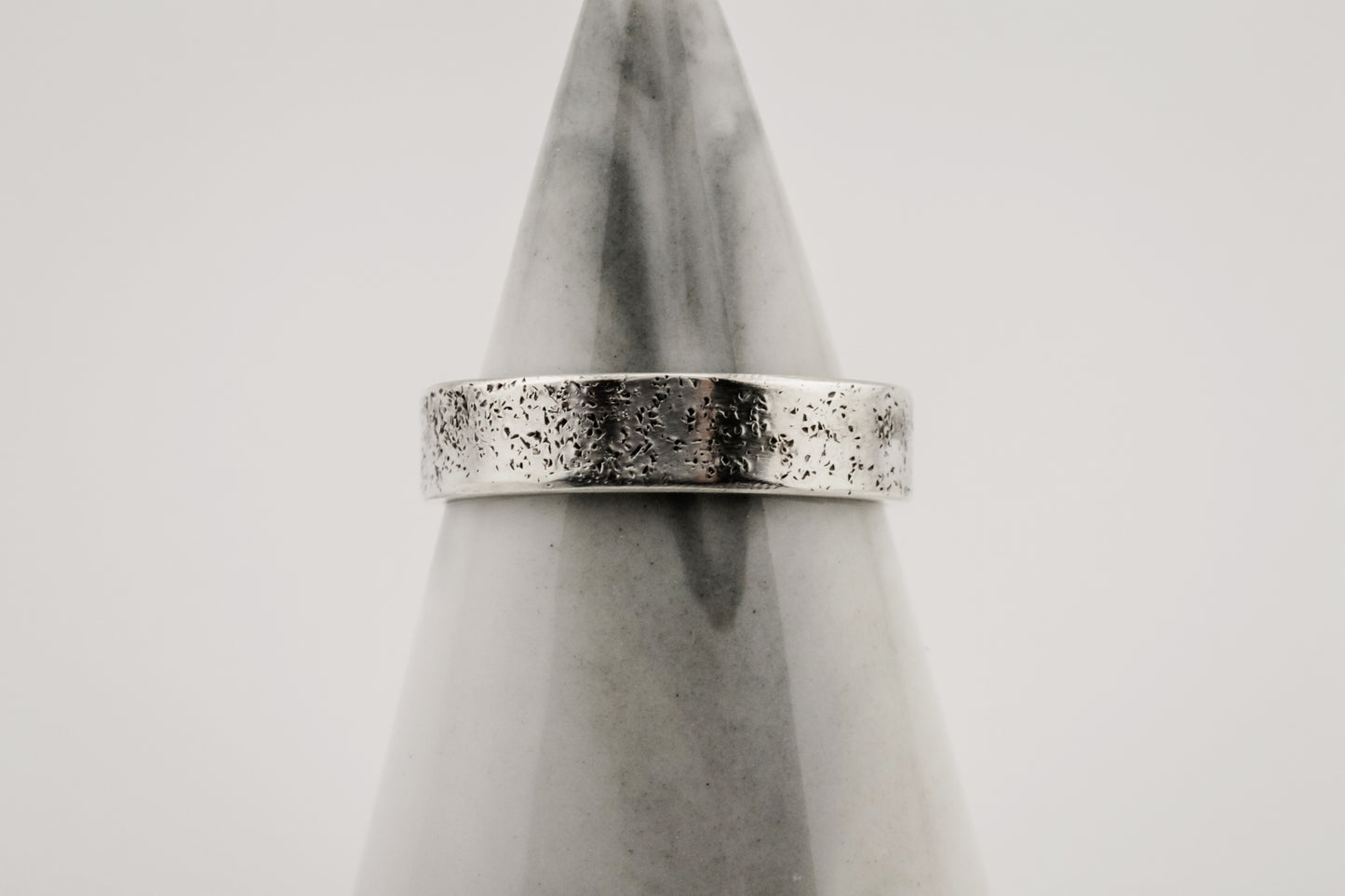 Ring, Wide Textured 5mm Sterling Silver Statement Ring