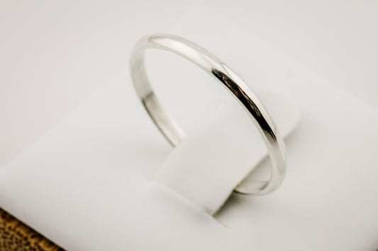 Ring, Minimalist Half Round Sterling Silver Stacking Ring