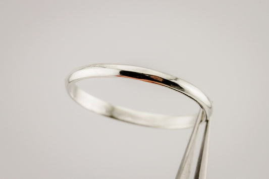 Ring, Minimalist Half Round Sterling Silver Stacking Ring