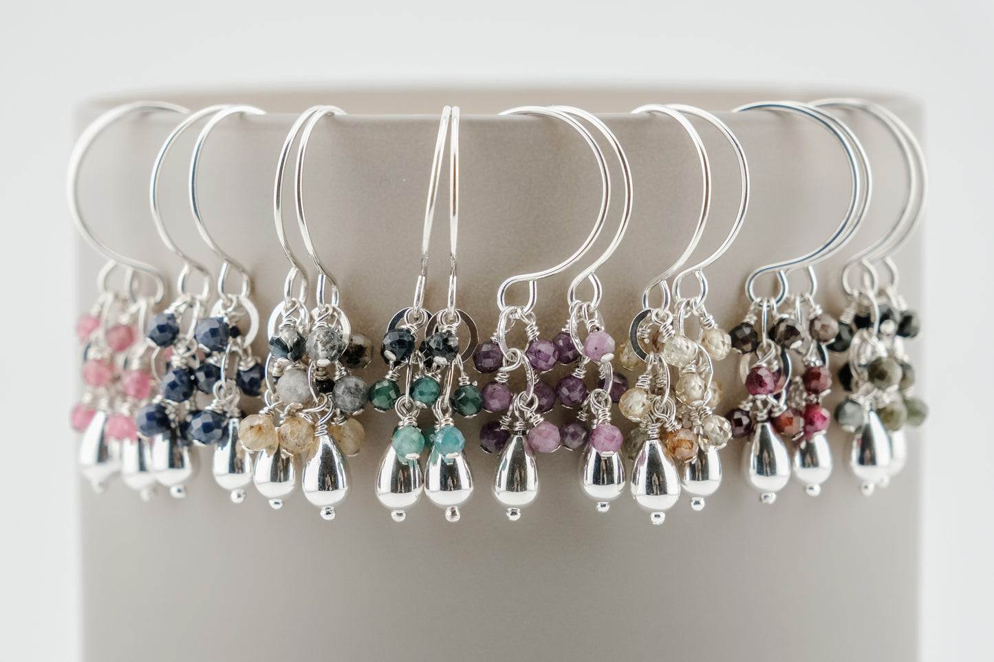 Earrings, "Confetti" gemstone earrings (multiple colors available)