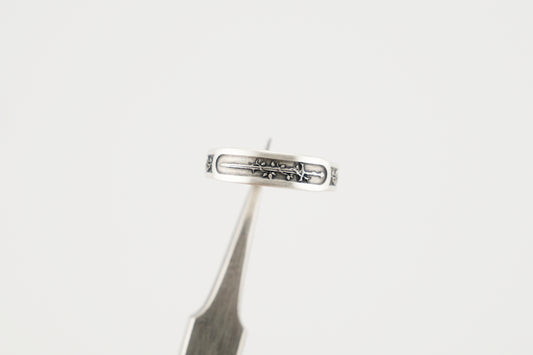 Ring, Engraved "Sword & Vine" Sterling Silver Ring