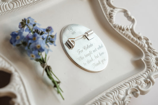 Custom engraved message on jewelry