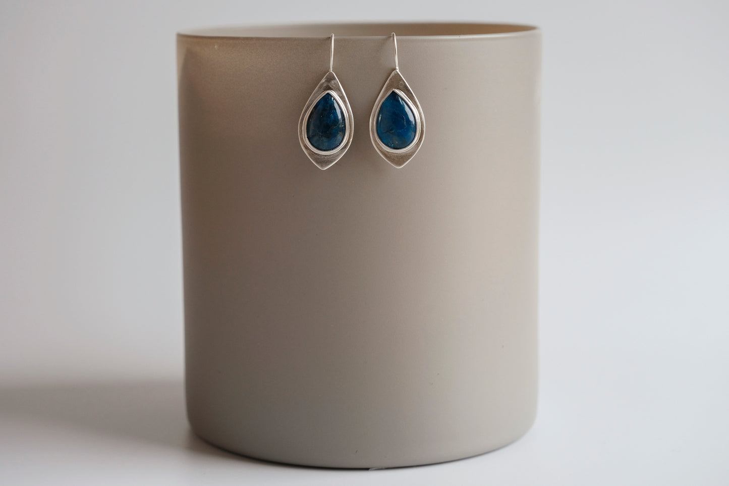 Earrings, Apatite Drop Earrings in Silver