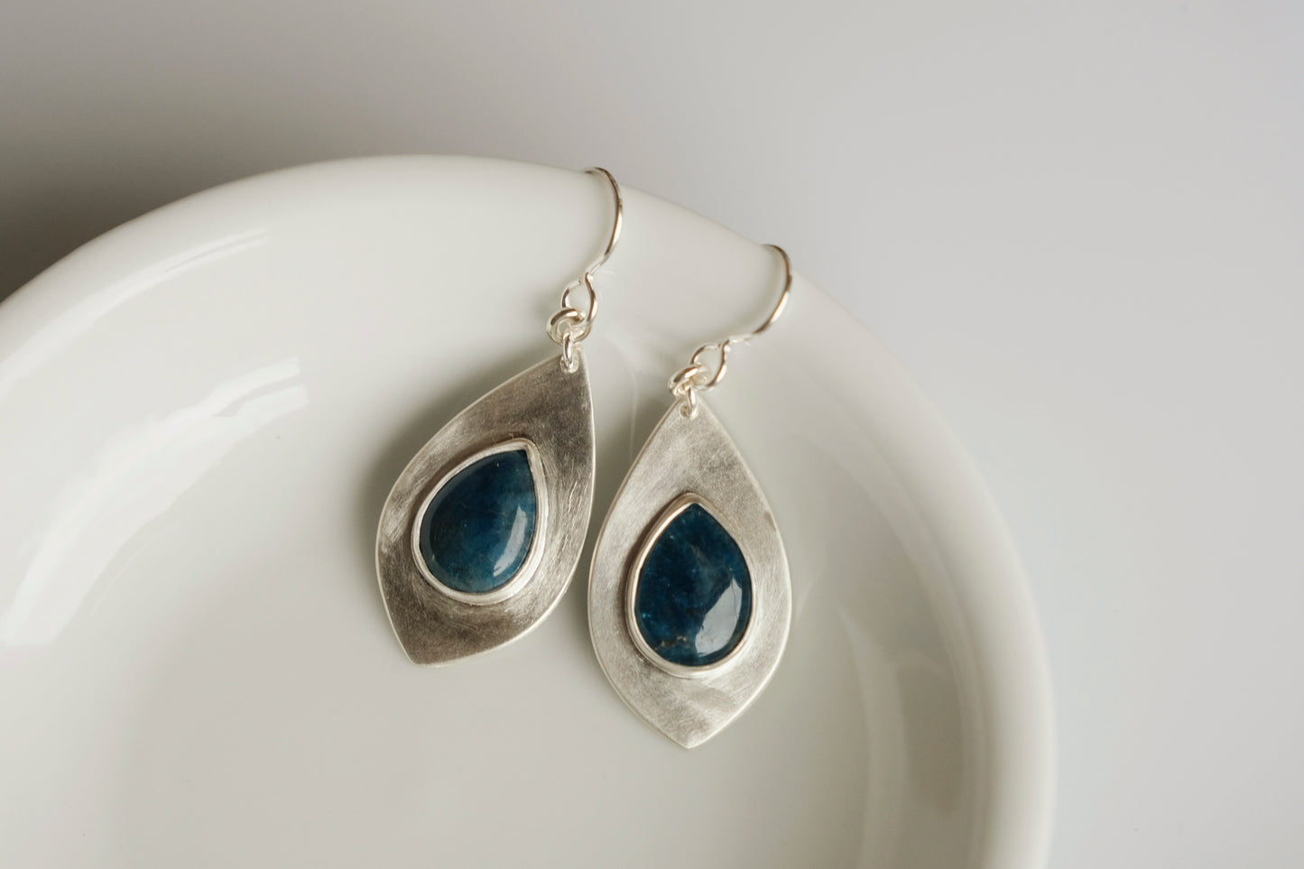 Earrings, Apatite Drop Earrings in Silver