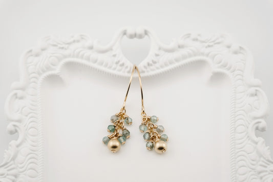 Earrings, "Confetti" Gemstone 14k Gold-fill Earrings (Aqua Apatite)