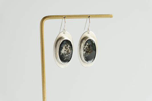 Earrings, Dendritic Agate Artisan Earrings