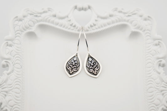 Earrings, Engraved Baroque Earrings