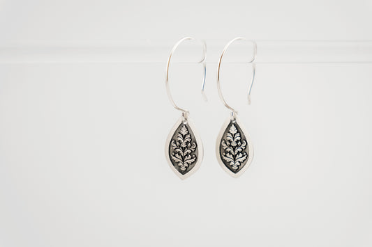 Earrings, Engraved Baroque Earrings