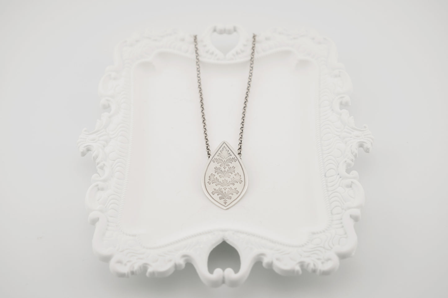 Necklace, Engraved "Baroque" Necklace with hidden bail