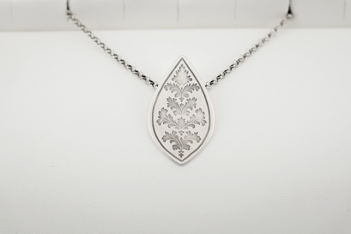 Necklace, Engraved "Baroque" Necklace with hidden bail