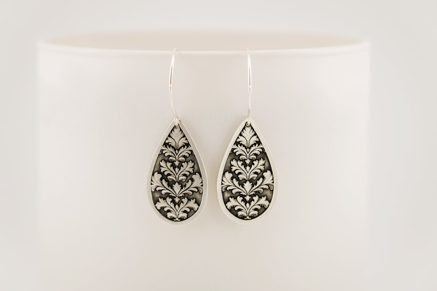 Earrings, Engraved Baroque Teardrop Earrings