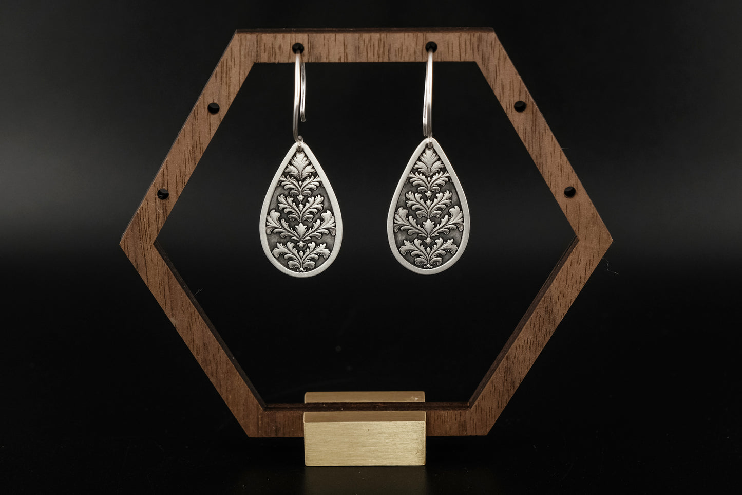 Earrings, Engraved Baroque Teardrop Earrings