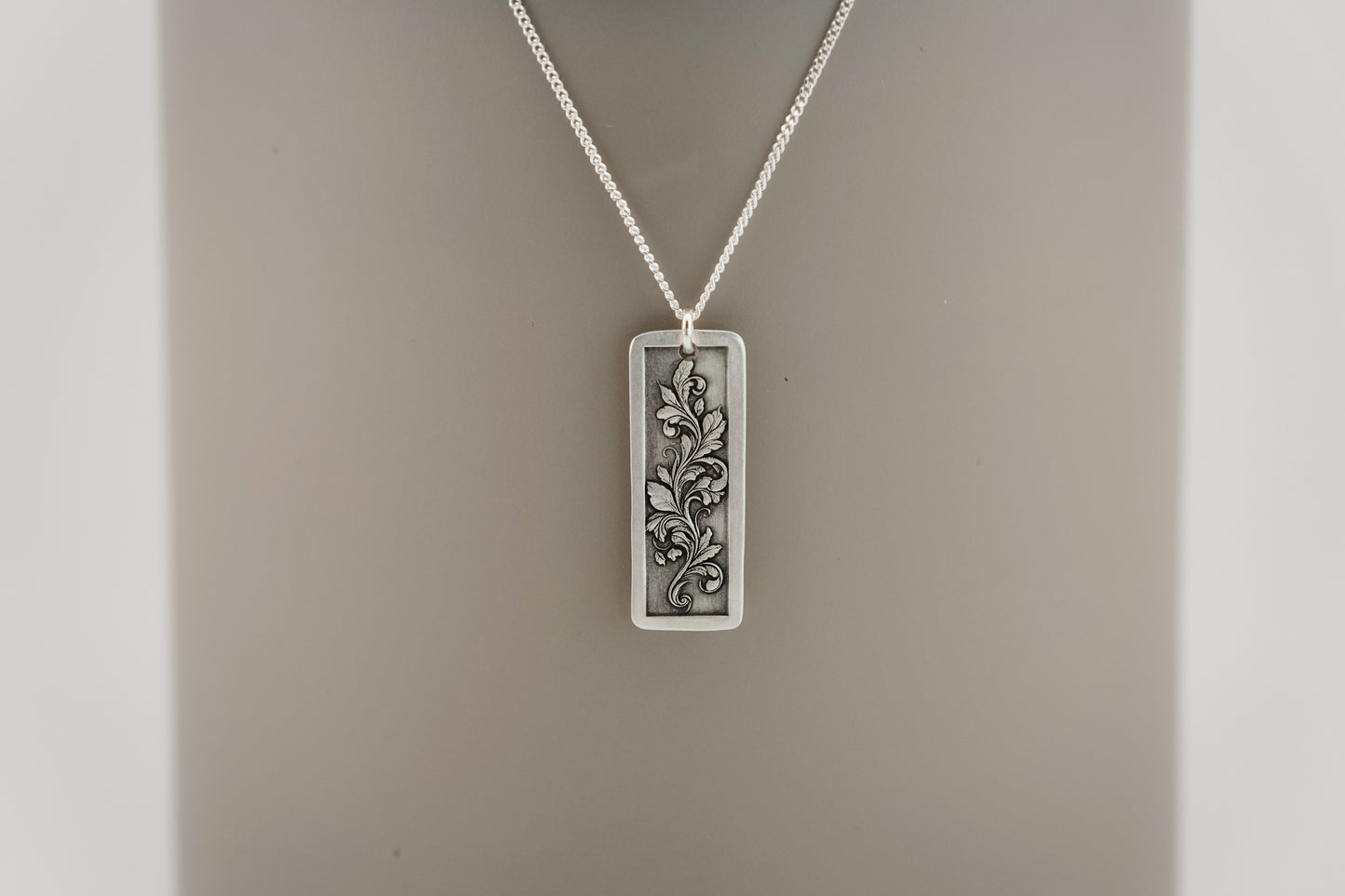 Necklace, Engraved Botanical Vine Necklace