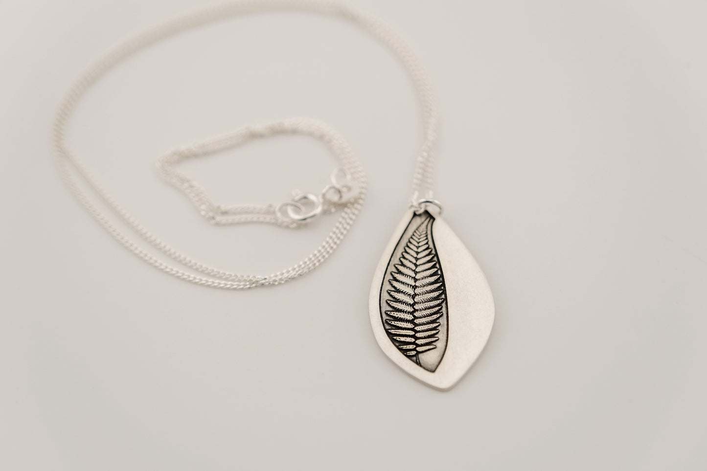 Necklace, Engraved "Fern Stem" Necklace