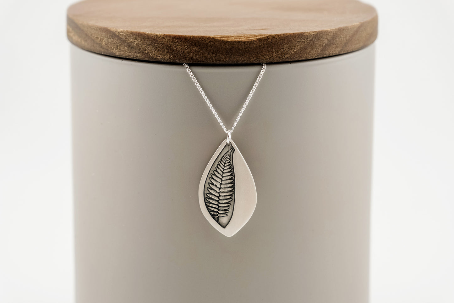 Necklace, Engraved "Fern Stem" Necklace