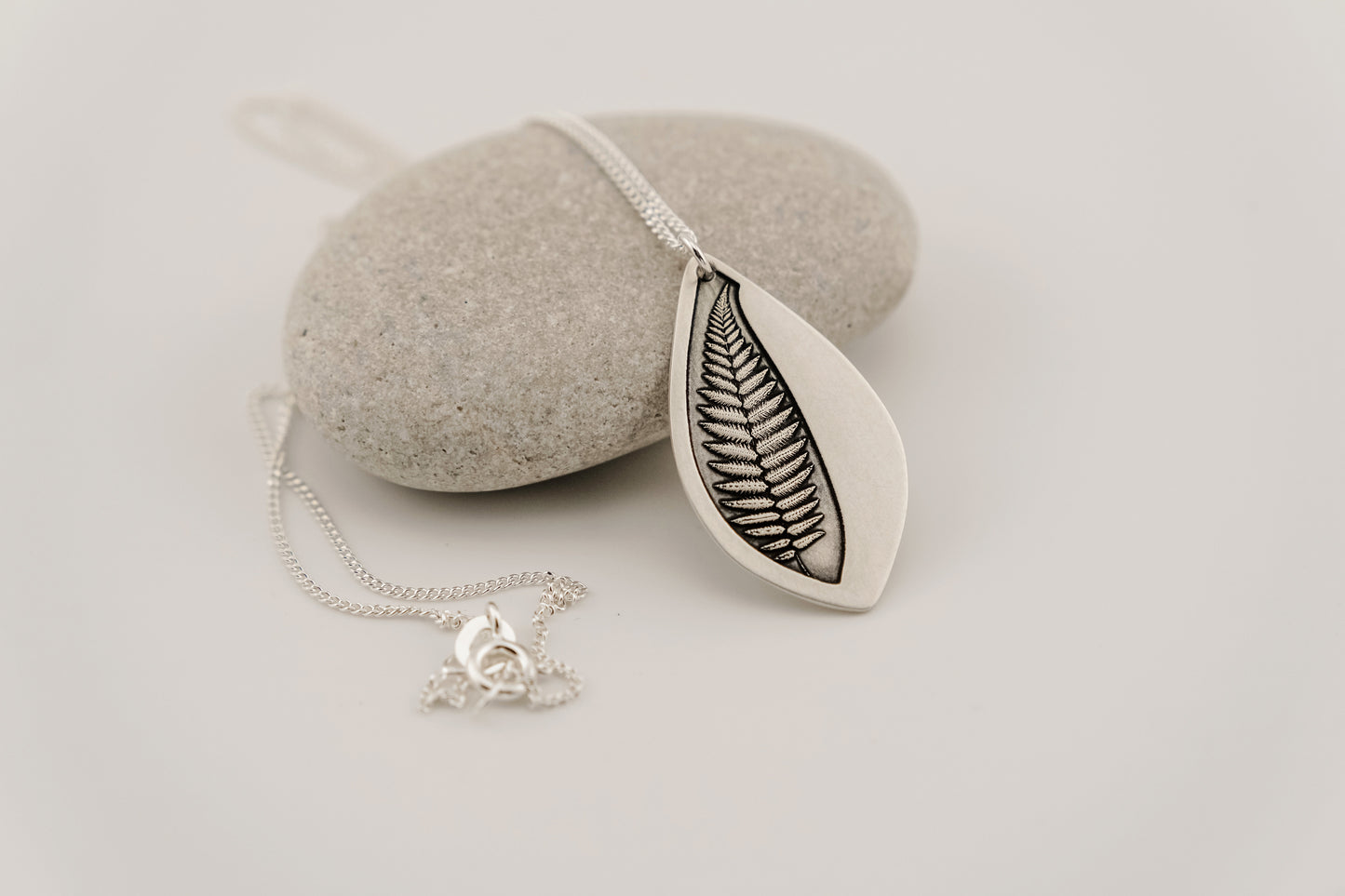 Necklace, Engraved "Fern Stem" Necklace