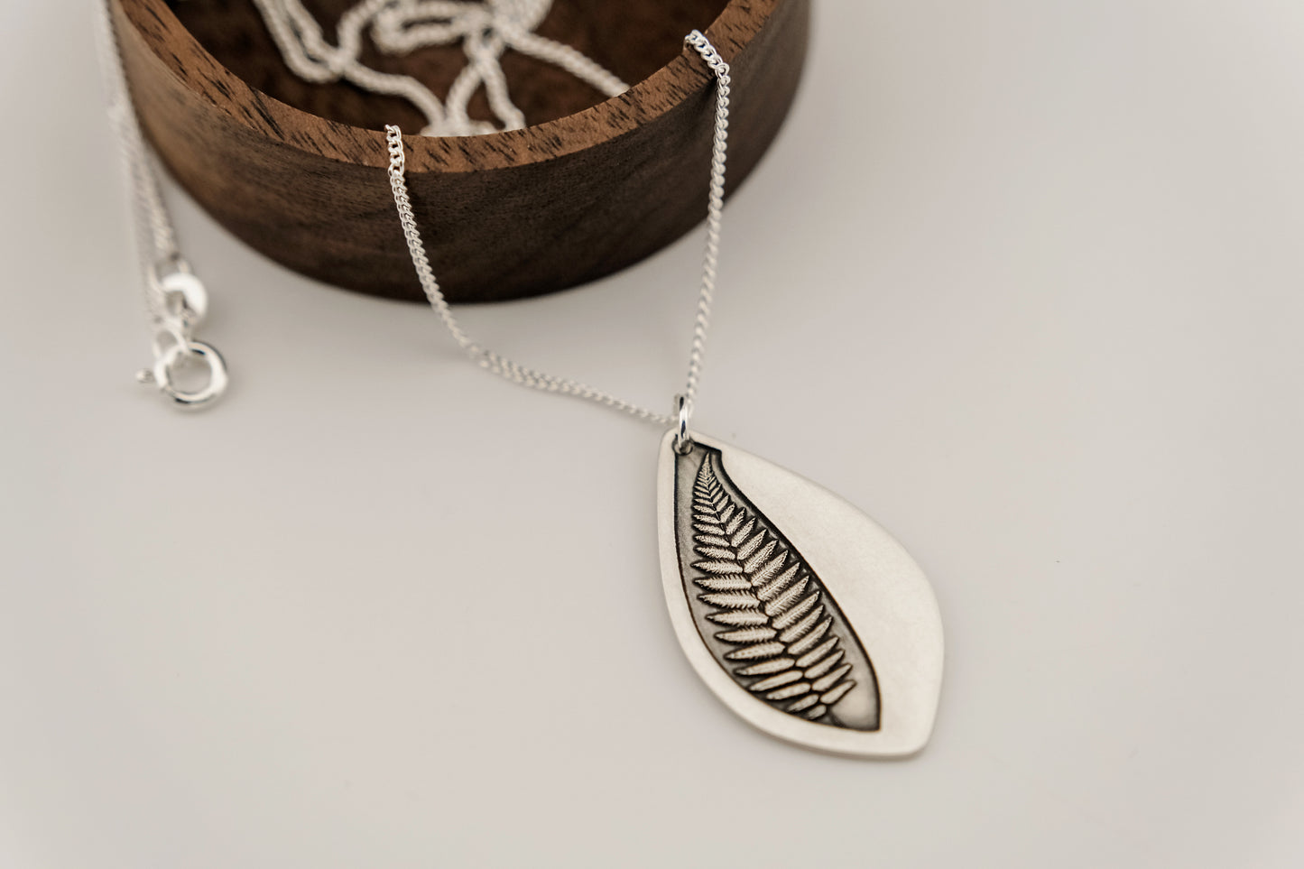 Necklace, Engraved "Fern Stem" Necklace