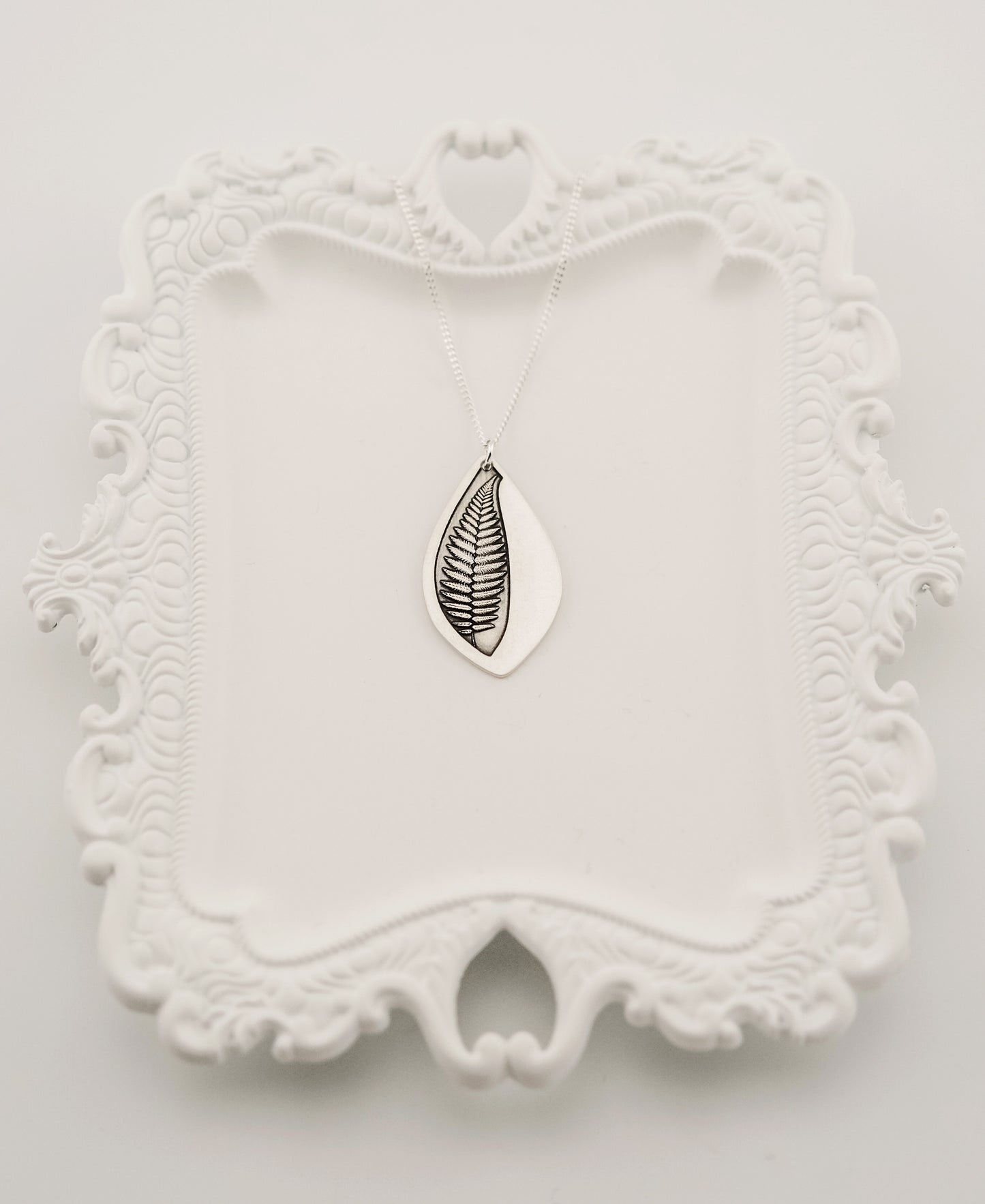 Necklace, Engraved "Fern Stem" Necklace