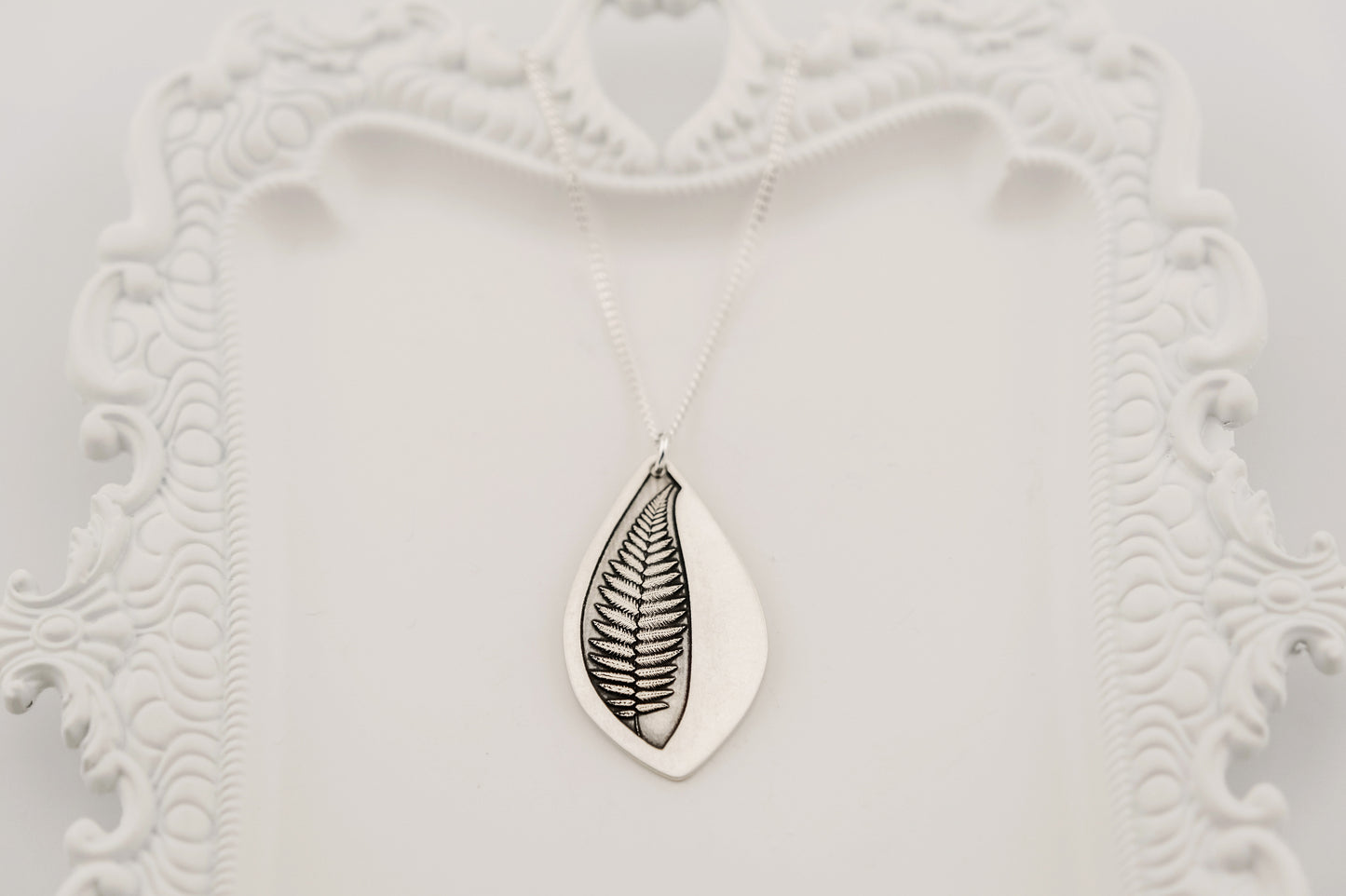 Necklace, Engraved "Fern Stem" Necklace