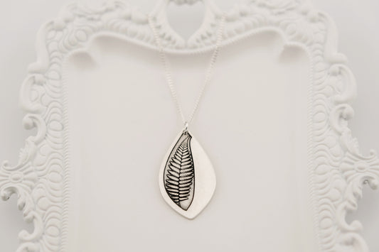 Necklace, Engraved "Fern Stem" Necklace
