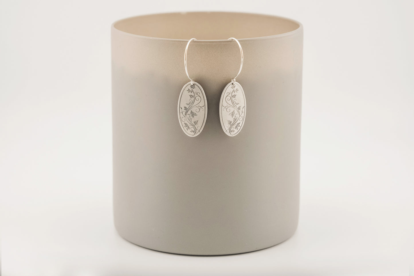 Earrings, Engraved Floral Earrings