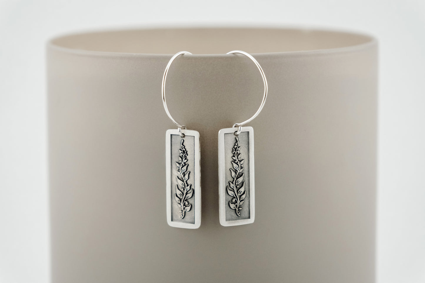 Earrings, Engraved Floral Vine Earrings (long)