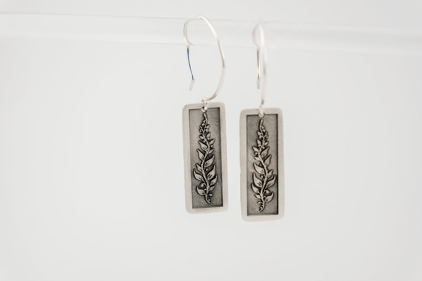 Earrings, Engraved Floral Vine Earrings (long)