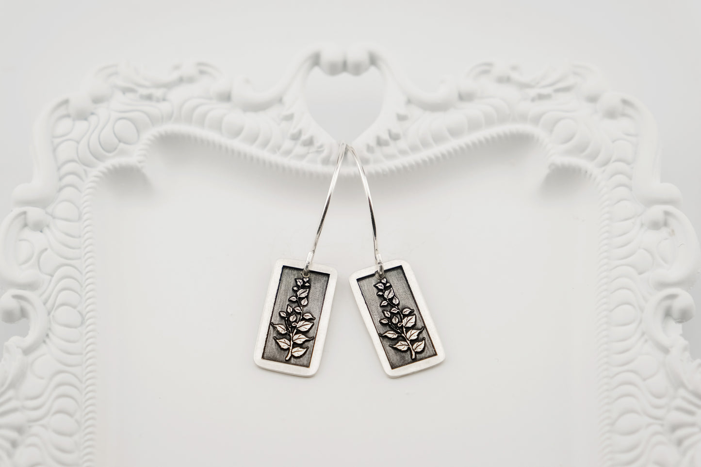 Earrings, Engraved Floral Vine Earrings (medium)