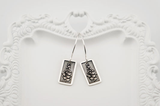 Earrings, Engraved Floral Vine Earrings (medium)