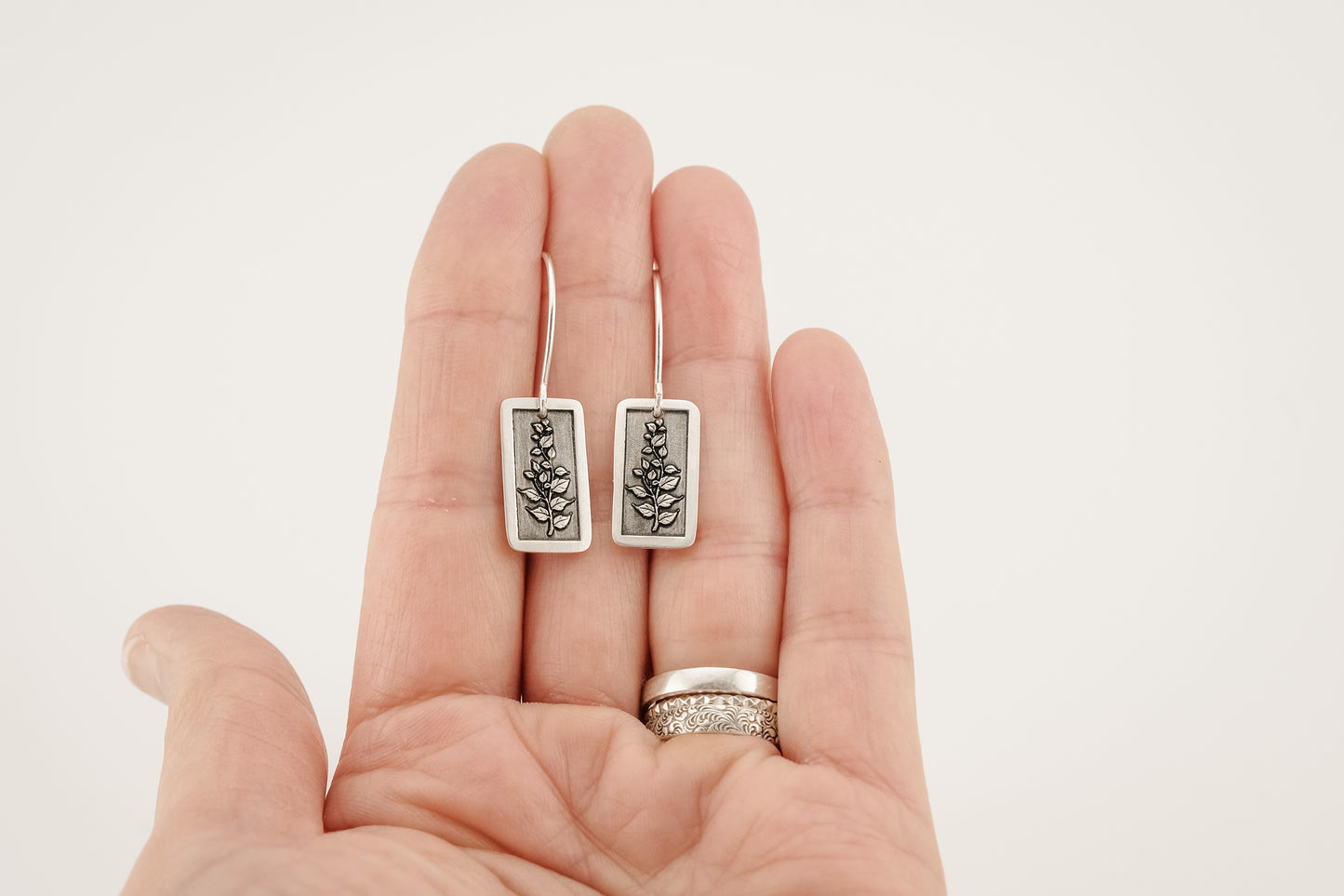 Earrings, Engraved Floral Vine Earrings (medium)