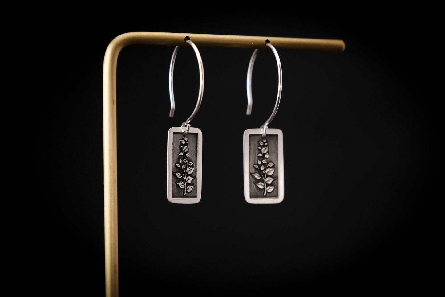 Earrings, Engraved Floral Vine Earrings (medium)