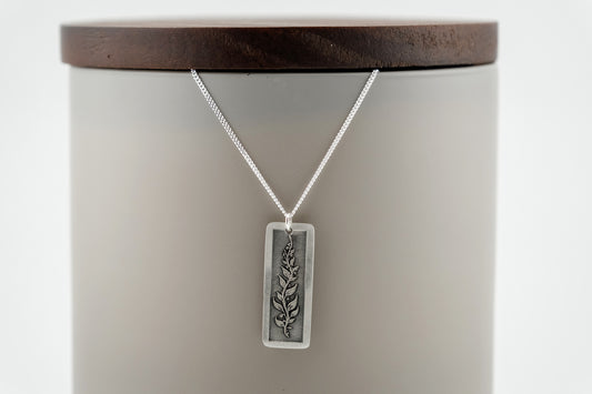 Necklace, Engraved Floral Vine Necklace (long)