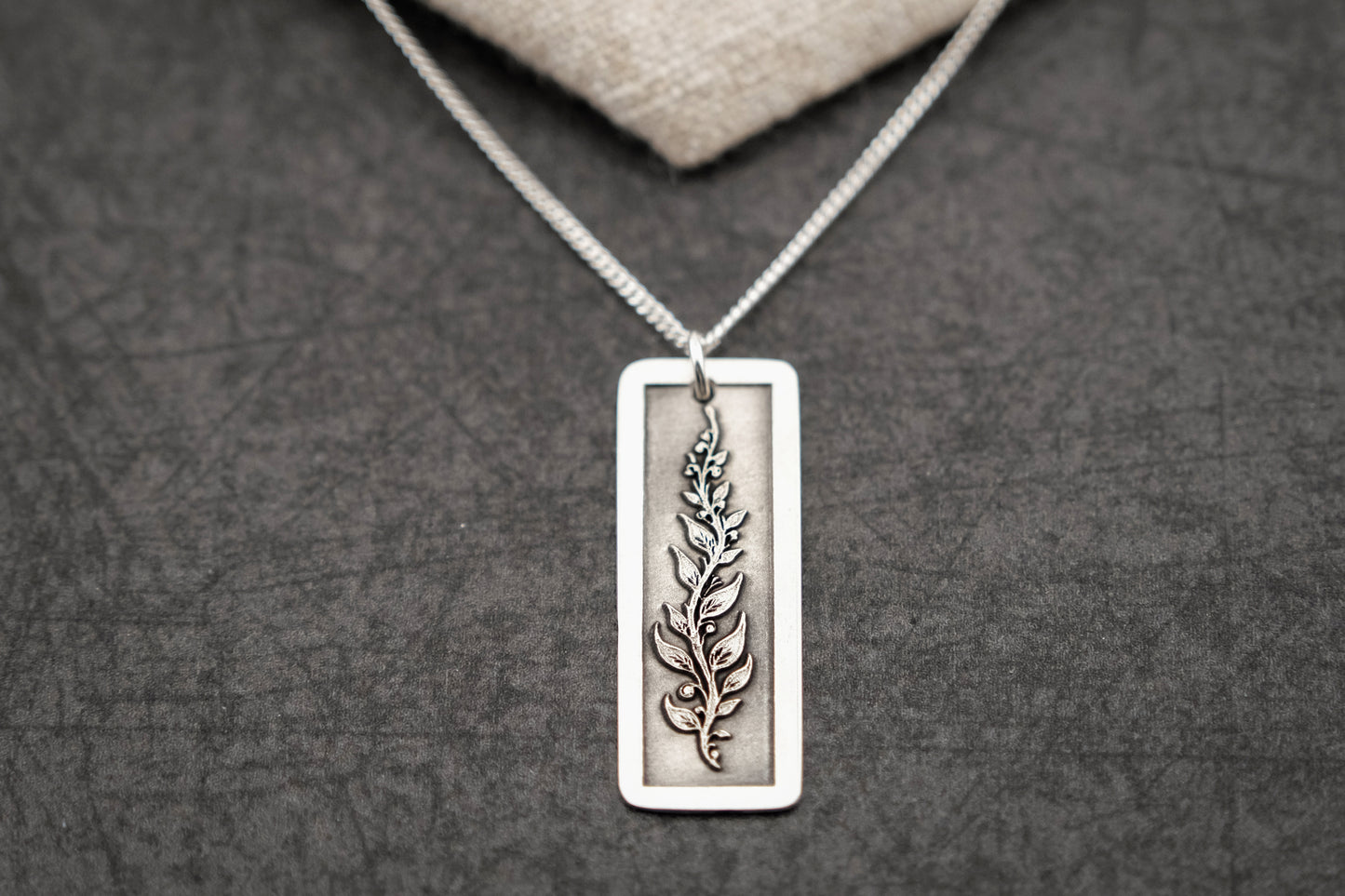 Necklace, Engraved Floral Vine Necklace (long)