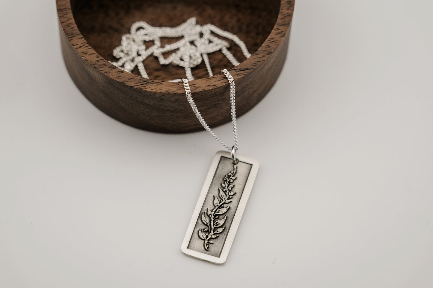 Necklace, Engraved Floral Vine Necklace (long)