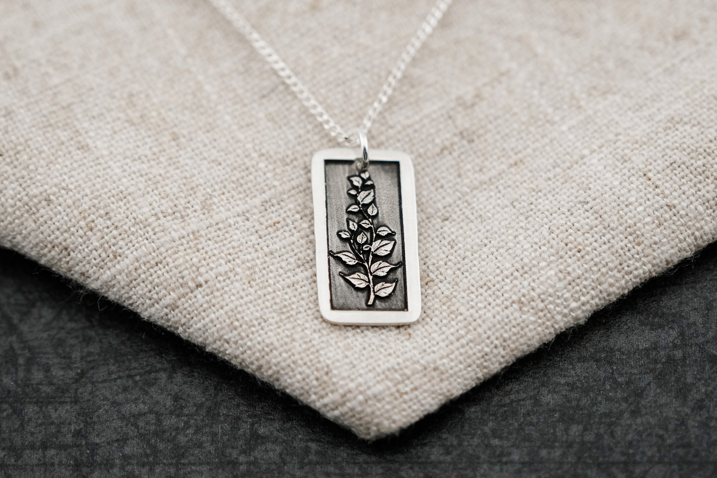 Necklace, Engraved Floral Vine Necklace (medium)