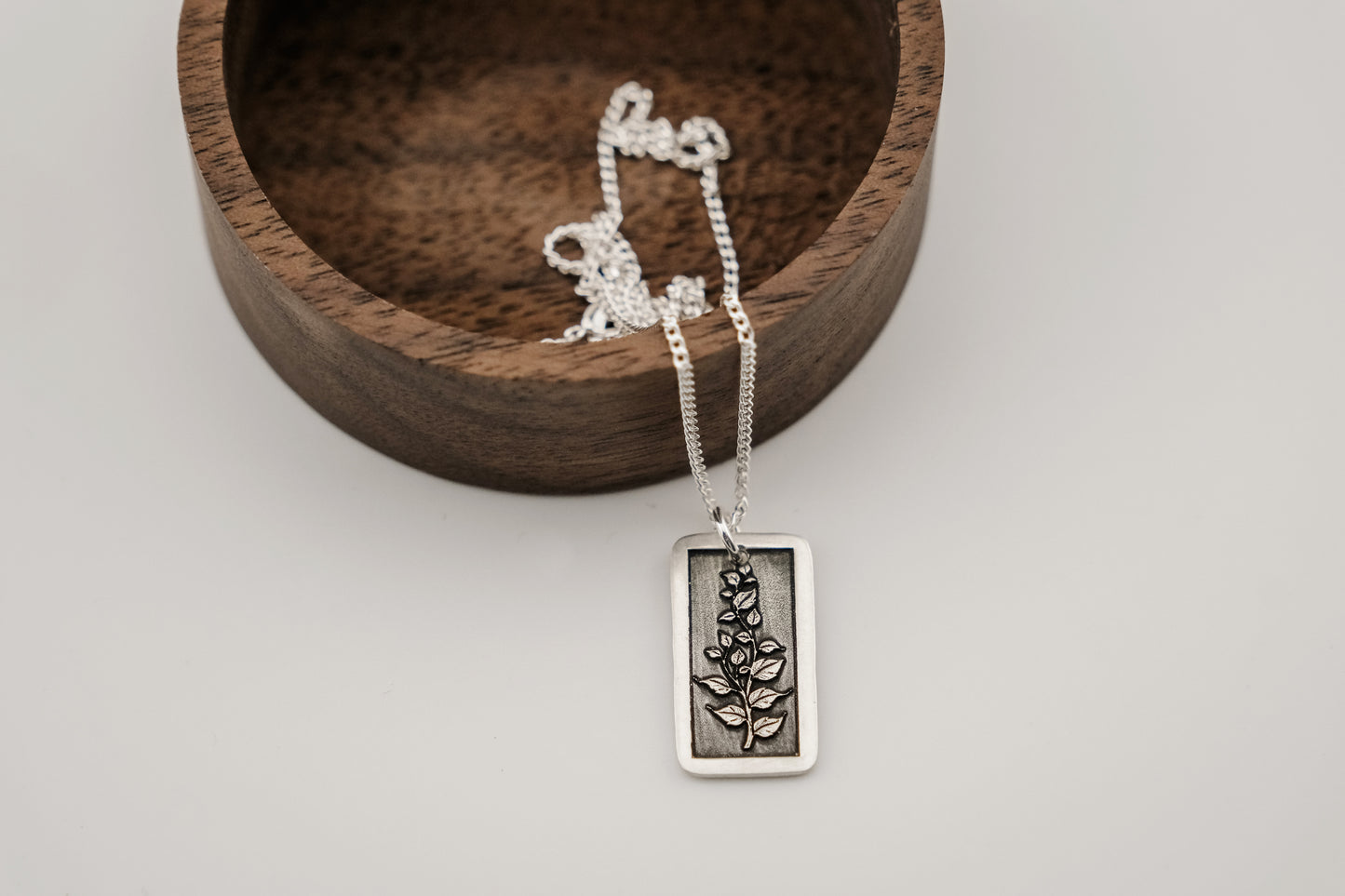 Necklace, Engraved Floral Vine Necklace (medium)